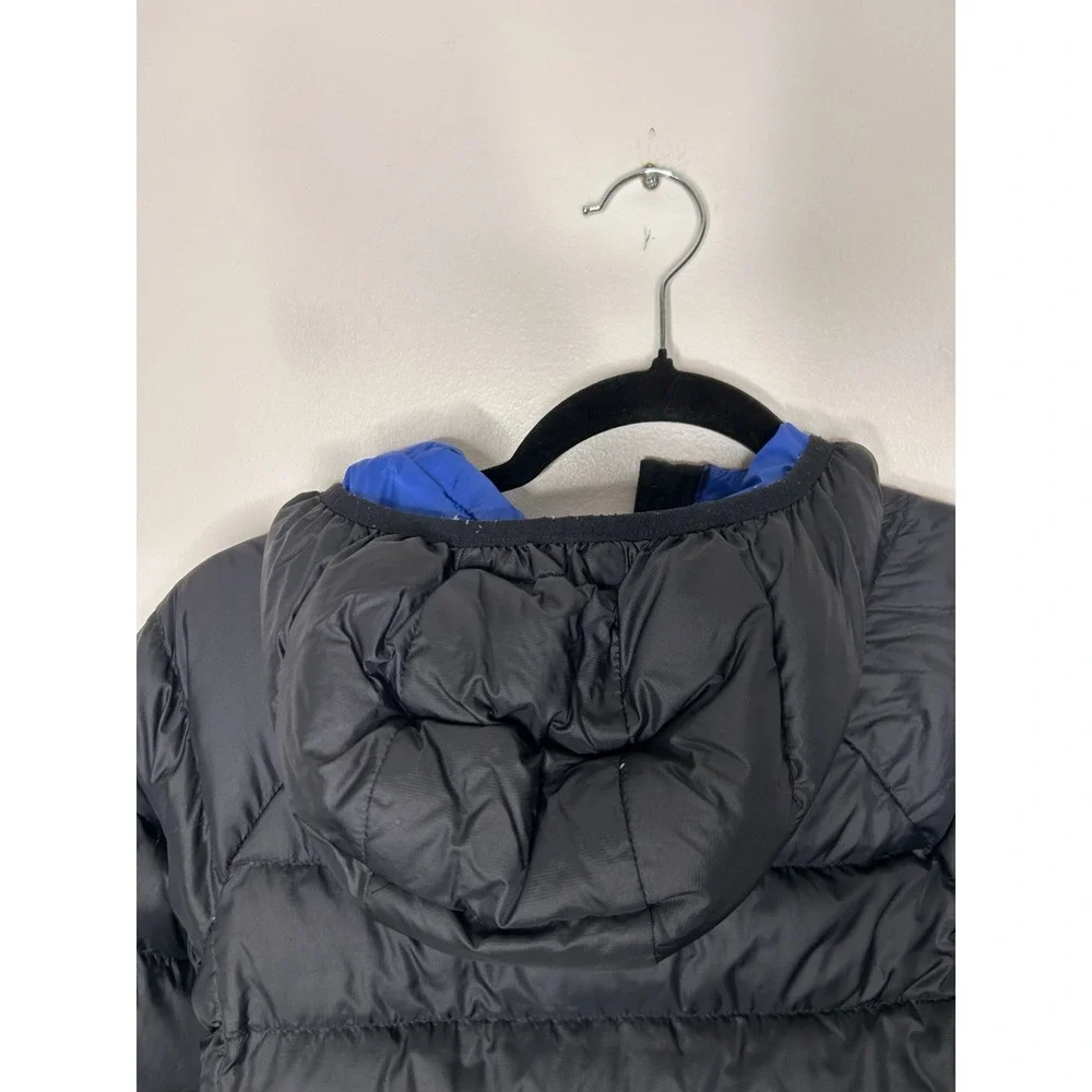 L.L. Bean 650 Fill Down Hooded Jacket Youth Black Stowaway Downtek Size Small 8